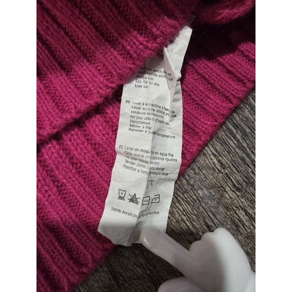 UK2LA Hot Pink Long Sleeve Crop Top Sweater Women's Size XL - Picture 3 of 7